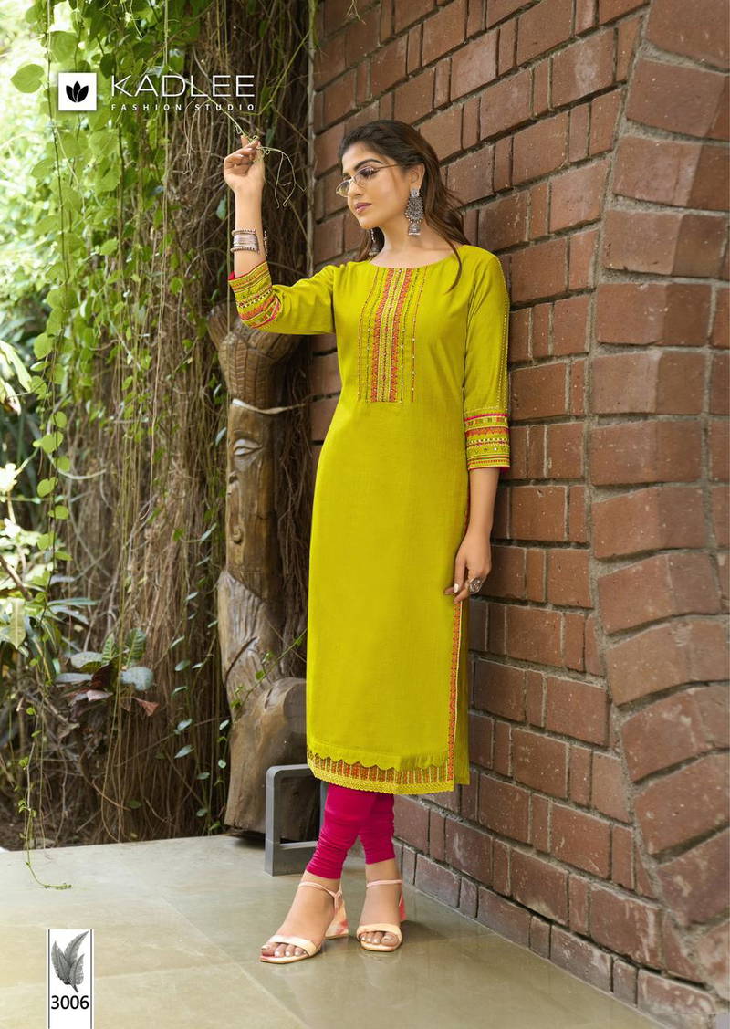 Aarvi By Kadlee Viscose Weaving Designer Kurtis Suppliers In India